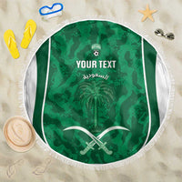 Custom Saudi Arabia Football Beach Blanket 2026 Come On Arabian Falcons - Wonder Print Shop