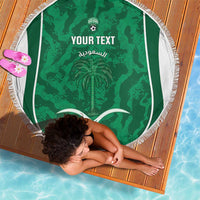 Custom Saudi Arabia Football Beach Blanket 2026 Come On Arabian Falcons - Wonder Print Shop