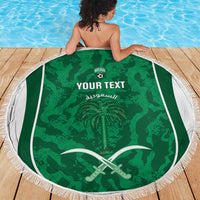 Custom Saudi Arabia Football Beach Blanket 2026 Come On Arabian Falcons - Wonder Print Shop