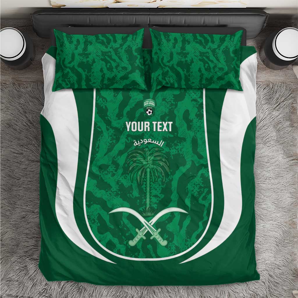Custom Saudi Arabia Football Bedding Set 2026 Come On Arabian Falcons - Wonder Print Shop