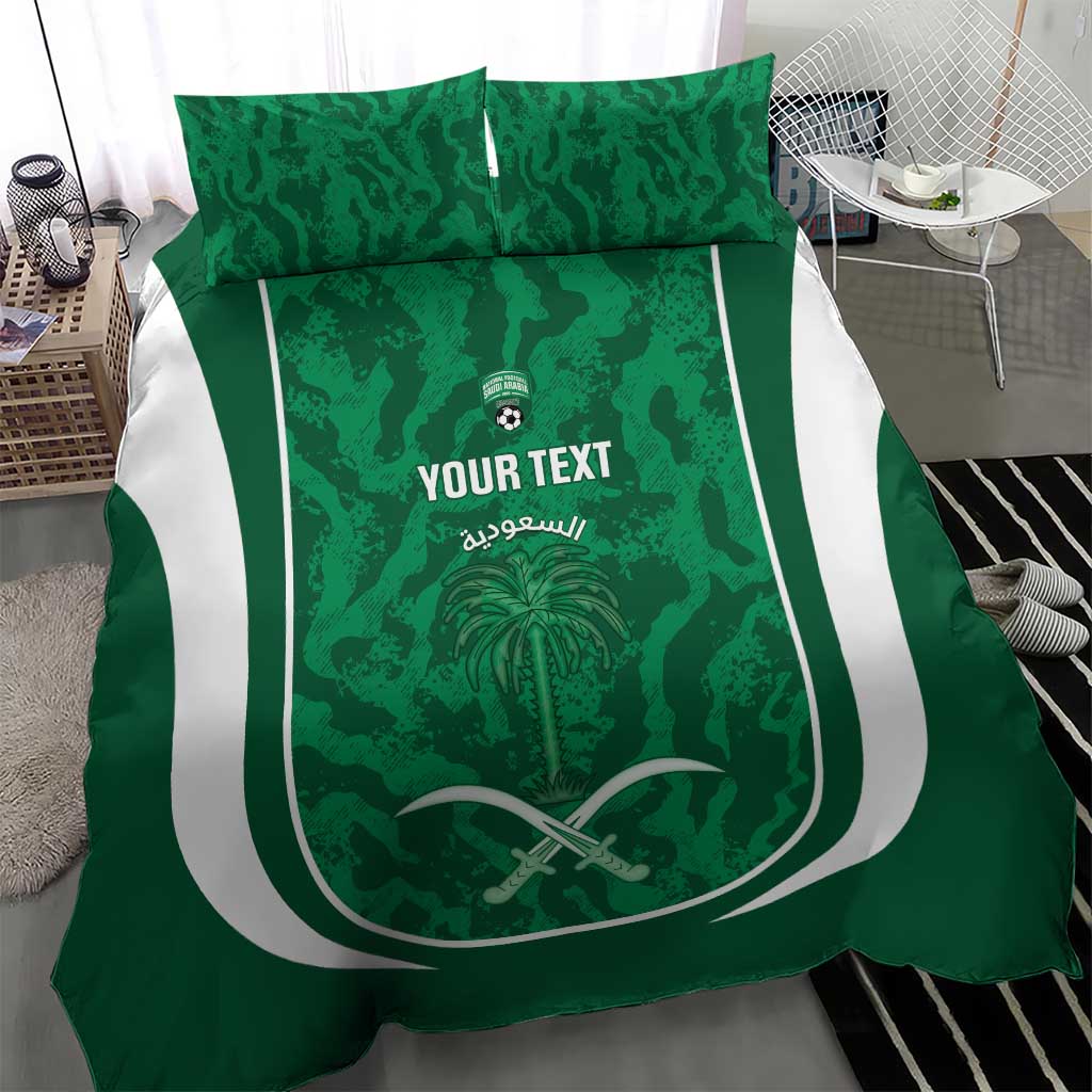 Custom Saudi Arabia Football Bedding Set 2026 Come On Arabian Falcons - Wonder Print Shop