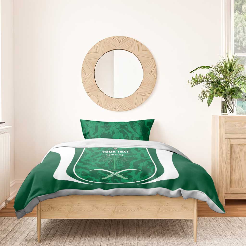 Custom Saudi Arabia Football Bedding Set 2026 Come On Arabian Falcons - Wonder Print Shop