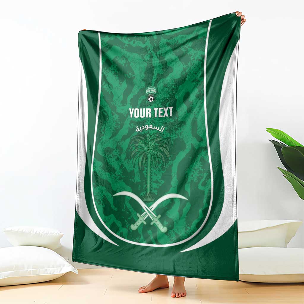 Custom Saudi Arabia Football Blanket 2026 Come On Arabian Falcons - Wonder Print Shop
