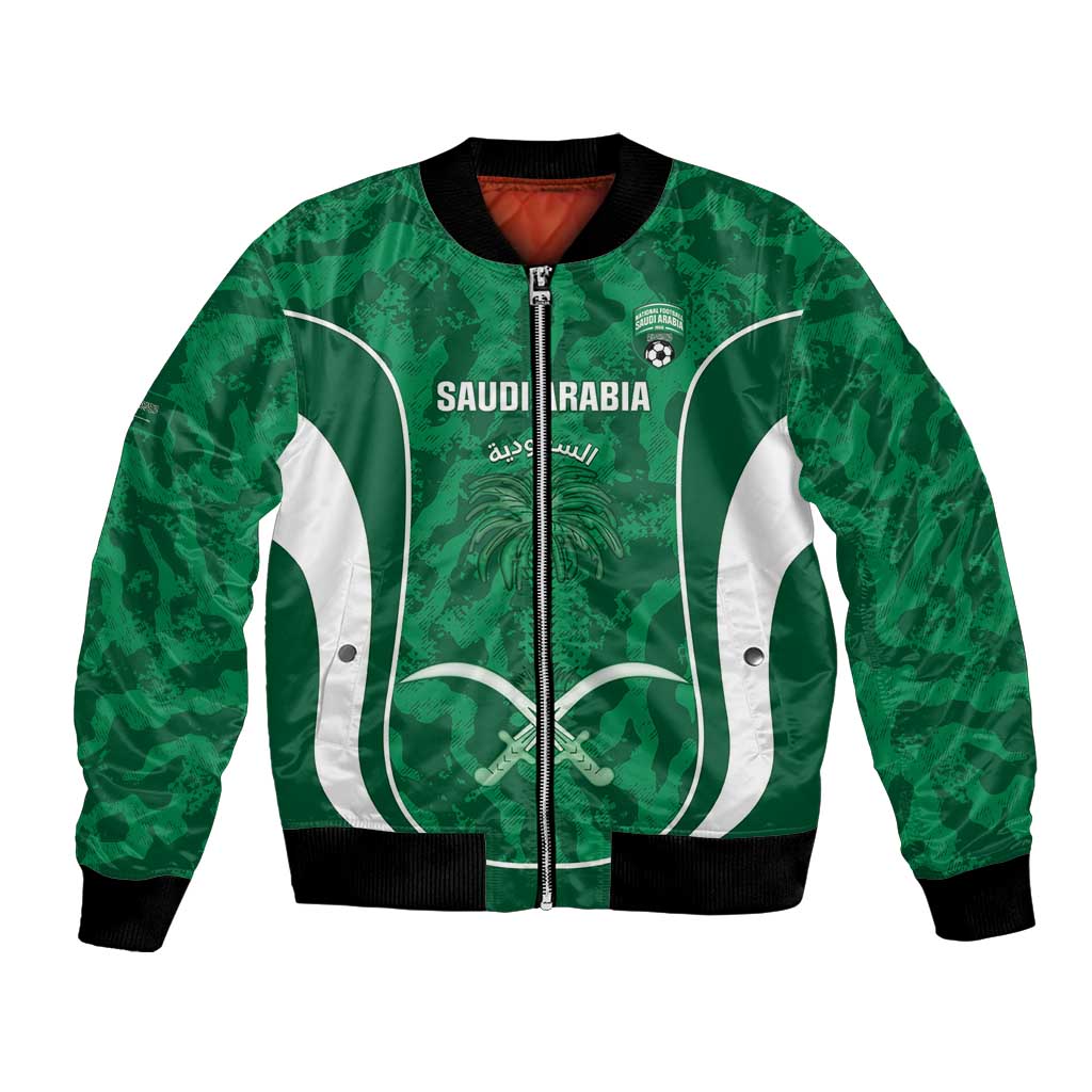 Custom Saudi Arabia Football Bomber Jacket 2026 Come On Arabian Falcons - Wonder Print Shop