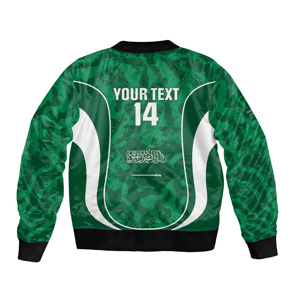 Custom Saudi Arabia Football Bomber Jacket 2026 Come On Arabian Falcons - Wonder Print Shop