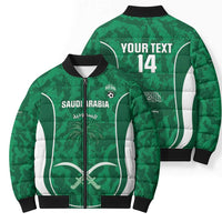 Custom Saudi Arabia Football Bomber Puffer Jacket 2026 Come On Arabian Falcons - Wonder Print Shop