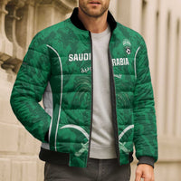 Custom Saudi Arabia Football Bomber Puffer Jacket 2026 Come On Arabian Falcons - Wonder Print Shop
