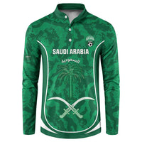 Custom Saudi Arabia Football Button Sweatshirt 2026 Come On Arabian Falcons - Wonder Print Shop