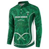 Custom Saudi Arabia Football Button Sweatshirt 2026 Come On Arabian Falcons - Wonder Print Shop