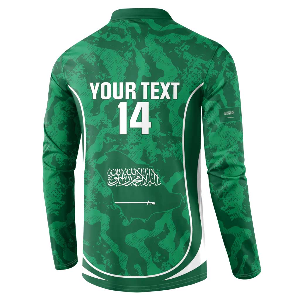 Custom Saudi Arabia Football Button Sweatshirt 2026 Come On Arabian Falcons - Wonder Print Shop