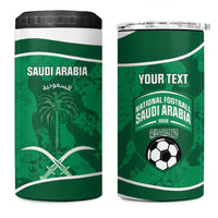 Custom Saudi Arabia Football 4 in 1 Can Cooler Tumbler 2026 Come On Arabian Falcons - Wonder Print Shop