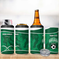 Custom Saudi Arabia Football 4 in 1 Can Cooler Tumbler 2026 Come On Arabian Falcons - Wonder Print Shop
