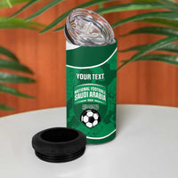 Custom Saudi Arabia Football 4 in 1 Can Cooler Tumbler 2026 Come On Arabian Falcons - Wonder Print Shop