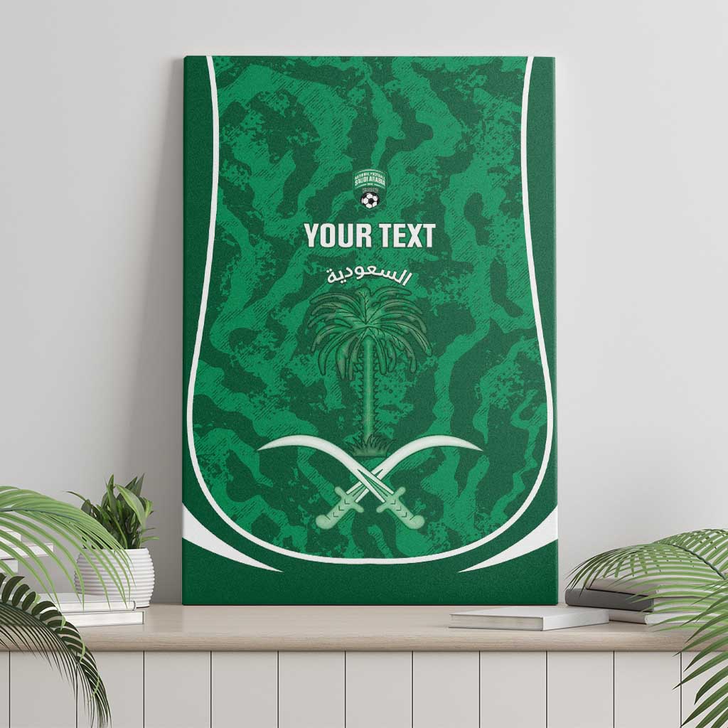 Custom Saudi Arabia Football Canvas Wall Art 2026 Come On Arabian Falcons - Wonder Print Shop