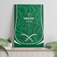 Custom Saudi Arabia Football Canvas Wall Art 2026 Come On Arabian Falcons - Wonder Print Shop
