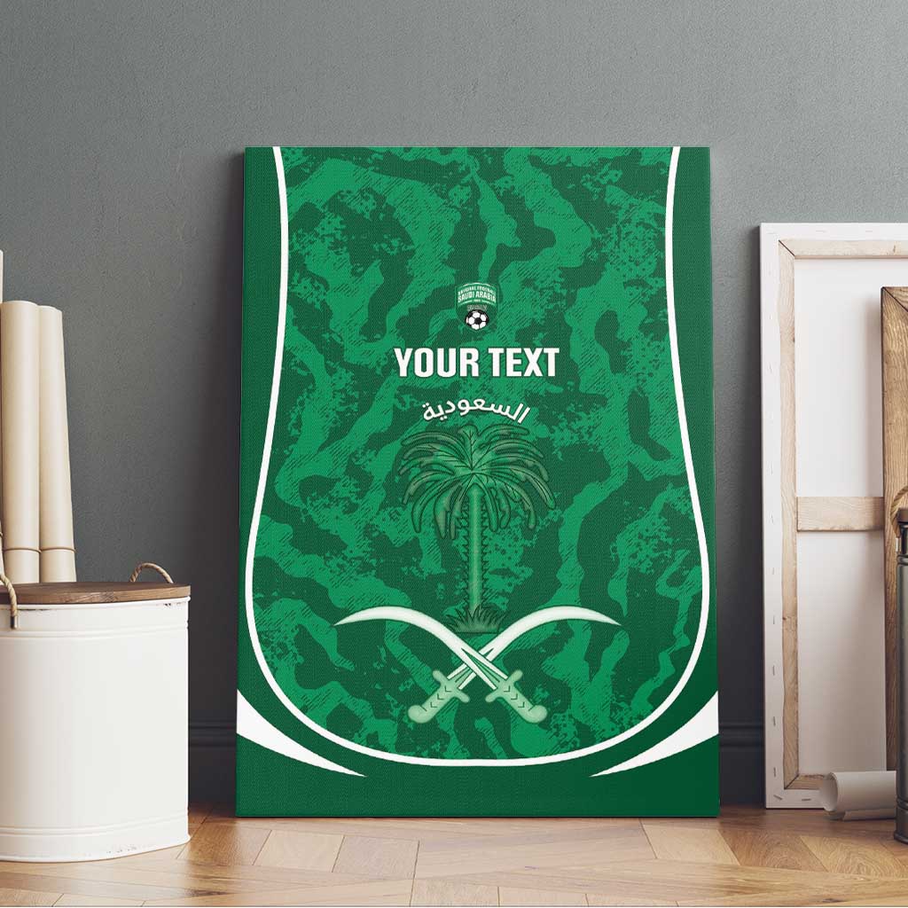 Custom Saudi Arabia Football Canvas Wall Art 2026 Come On Arabian Falcons - Wonder Print Shop