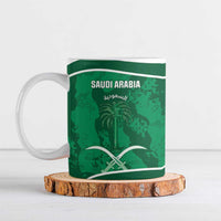 Custom Saudi Arabia Football Ceramic Mug 2026 Come On Arabian Falcons - Wonder Print Shop