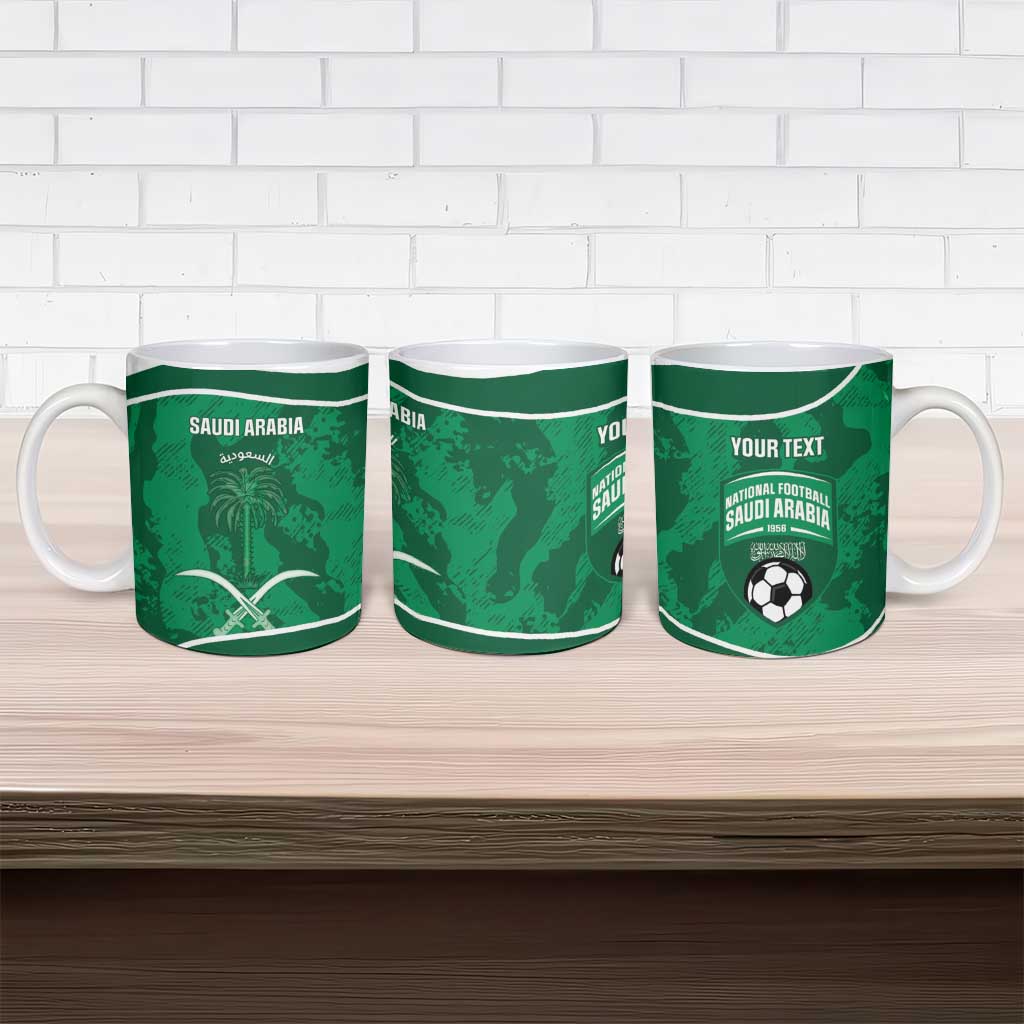 Custom Saudi Arabia Football Ceramic Mug 2026 Come On Arabian Falcons - Wonder Print Shop