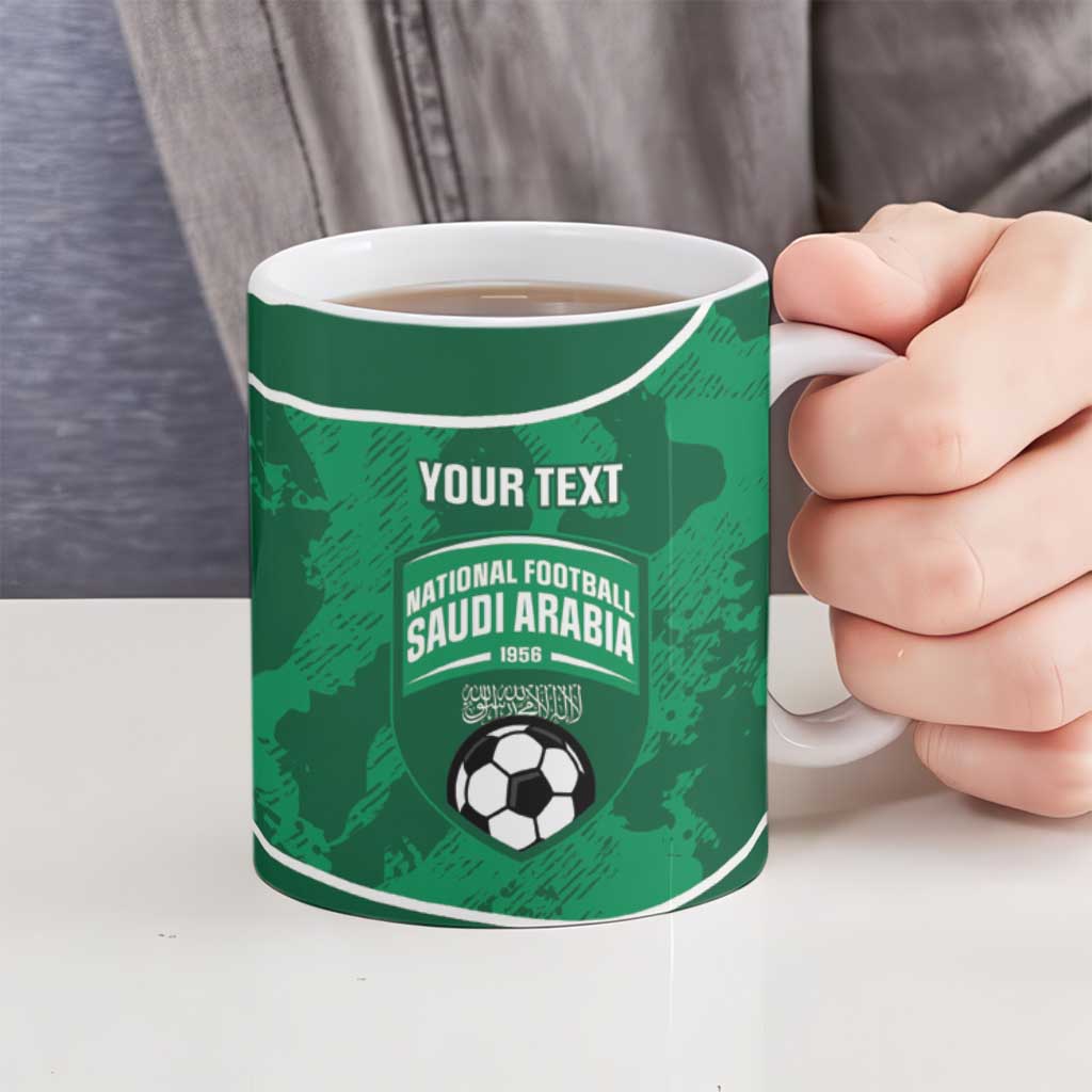 Custom Saudi Arabia Football Ceramic Mug 2026 Come On Arabian Falcons - Wonder Print Shop