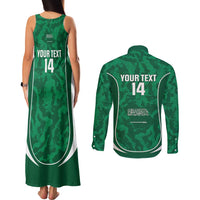 Custom Saudi Arabia Football Couples Matching Tank Maxi Dress and Long Sleeve Button Shirt 2026 Come On Arabian Falcons - Wonder Print Shop