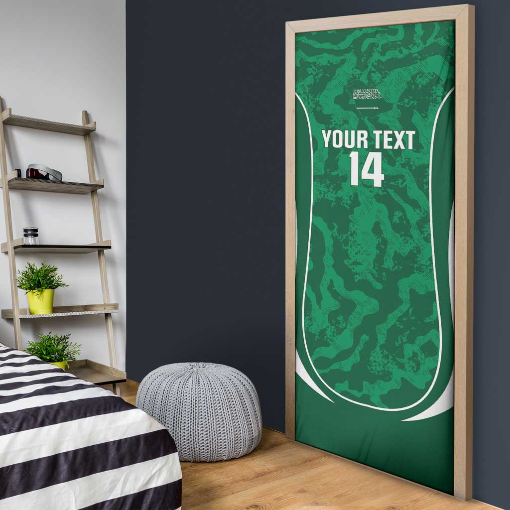 Custom Saudi Arabia Football Door Cover 2026 Come On Arabian Falcons - Wonder Print Shop