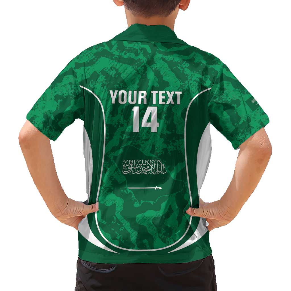 Custom Saudi Arabia Football Family Matching Off Shoulder Maxi Dress and Hawaiian Shirt 2026 Come On Arabian Falcons - Wonder Print Shop