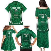 Custom Saudi Arabia Football Family Matching Puletasi and Hawaiian Shirt 2026 Come On Arabian Falcons - Wonder Print Shop