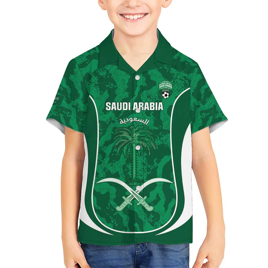 Custom Saudi Arabia Football Family Matching Puletasi and Hawaiian Shirt 2026 Come On Arabian Falcons - Wonder Print Shop