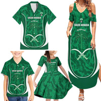 Custom Saudi Arabia Football Family Matching Summer Maxi Dress and Hawaiian Shirt 2026 Come On Arabian Falcons - Wonder Print Shop