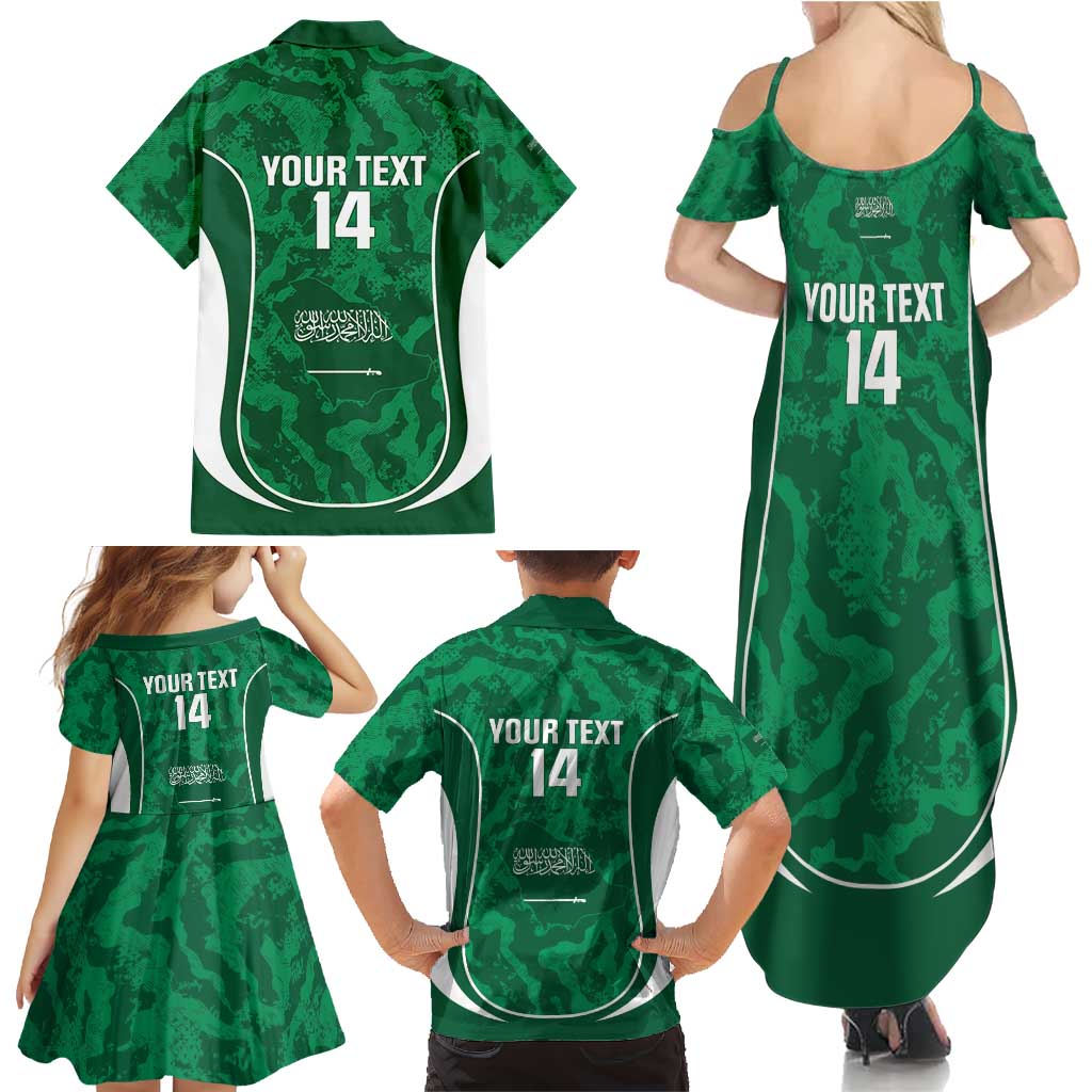 Custom Saudi Arabia Football Family Matching Summer Maxi Dress and Hawaiian Shirt 2026 Come On Arabian Falcons - Wonder Print Shop