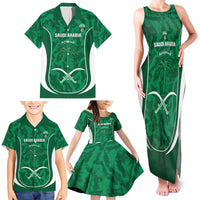 Custom Saudi Arabia Football Family Matching Tank Maxi Dress and Hawaiian Shirt 2026 Come On Arabian Falcons - Wonder Print Shop