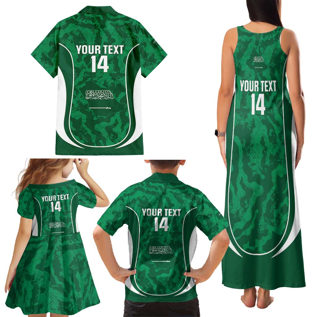 Custom Saudi Arabia Football Family Matching Tank Maxi Dress and Hawaiian Shirt 2026 Come On Arabian Falcons - Wonder Print Shop