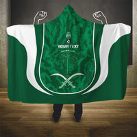 Custom Saudi Arabia Football Hooded Blanket 2026 Come On Arabian Falcons - Wonder Print Shop