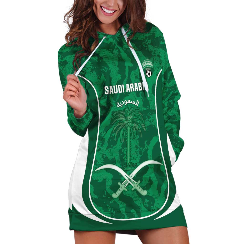 Custom Saudi Arabia Football Hoodie Dress 2026 Come On Arabian Falcons - Wonder Print Shop