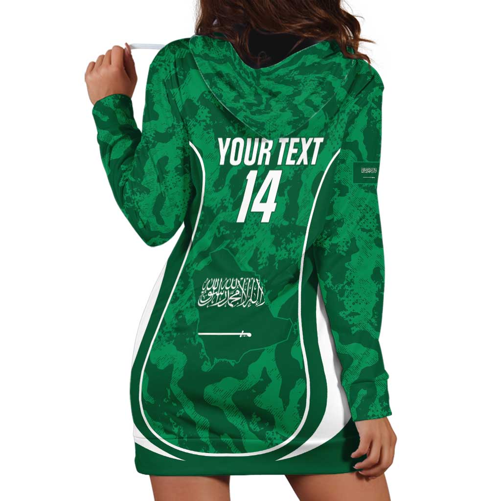 Custom Saudi Arabia Football Hoodie Dress 2026 Come On Arabian Falcons - Wonder Print Shop
