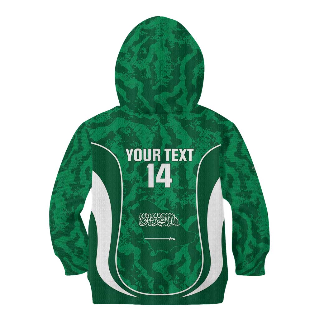 Custom Saudi Arabia Football Kid Hoodie 2026 Come On Arabian Falcons - Wonder Print Shop
