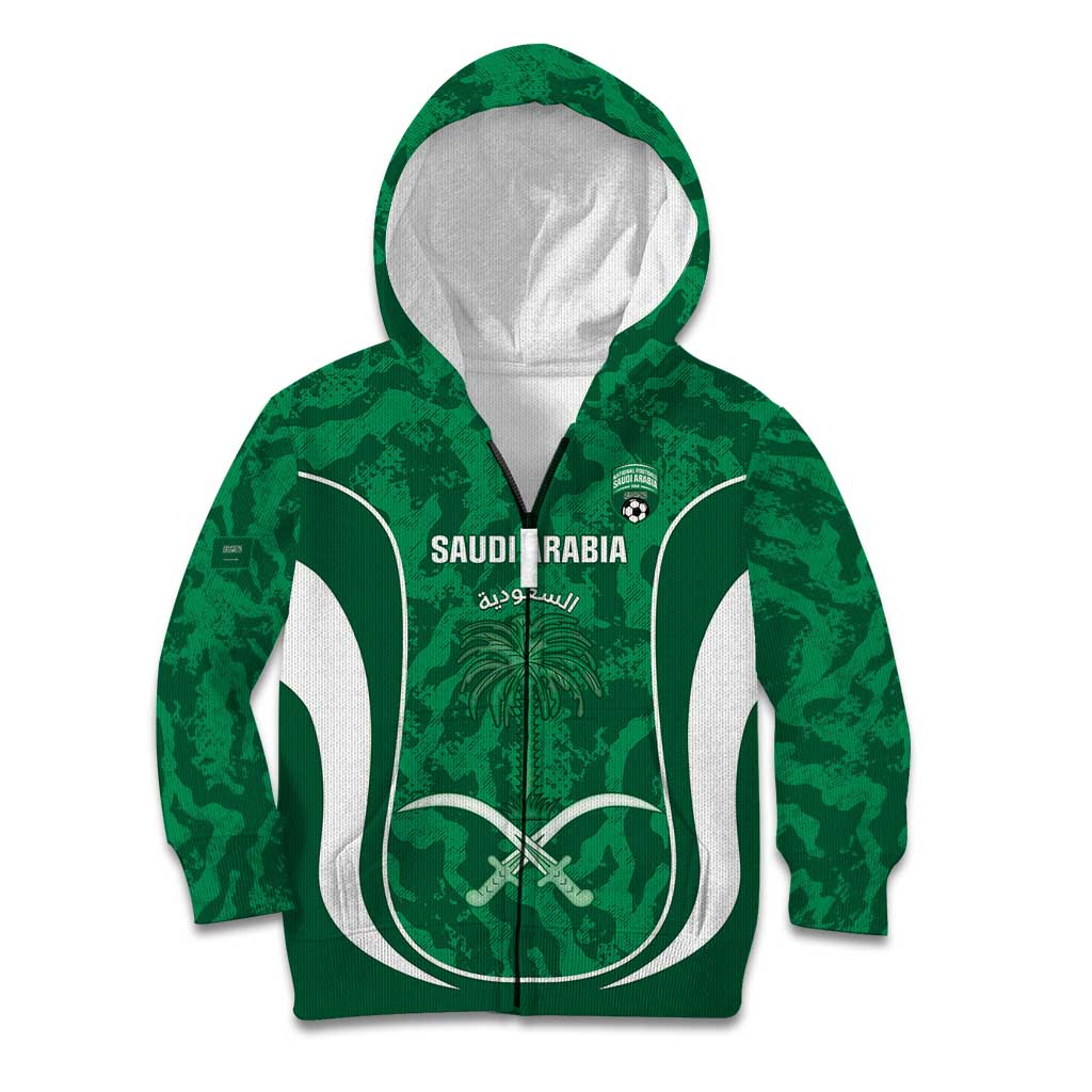 Custom Saudi Arabia Football Kid Hoodie 2026 Come On Arabian Falcons - Wonder Print Shop