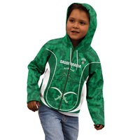 Custom Saudi Arabia Football Kid Hoodie 2026 Come On Arabian Falcons - Wonder Print Shop