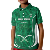 Custom Saudi Arabia Football Kid Polo Shirt 2026 Come On Arabian Falcons - Wonder Print Shop