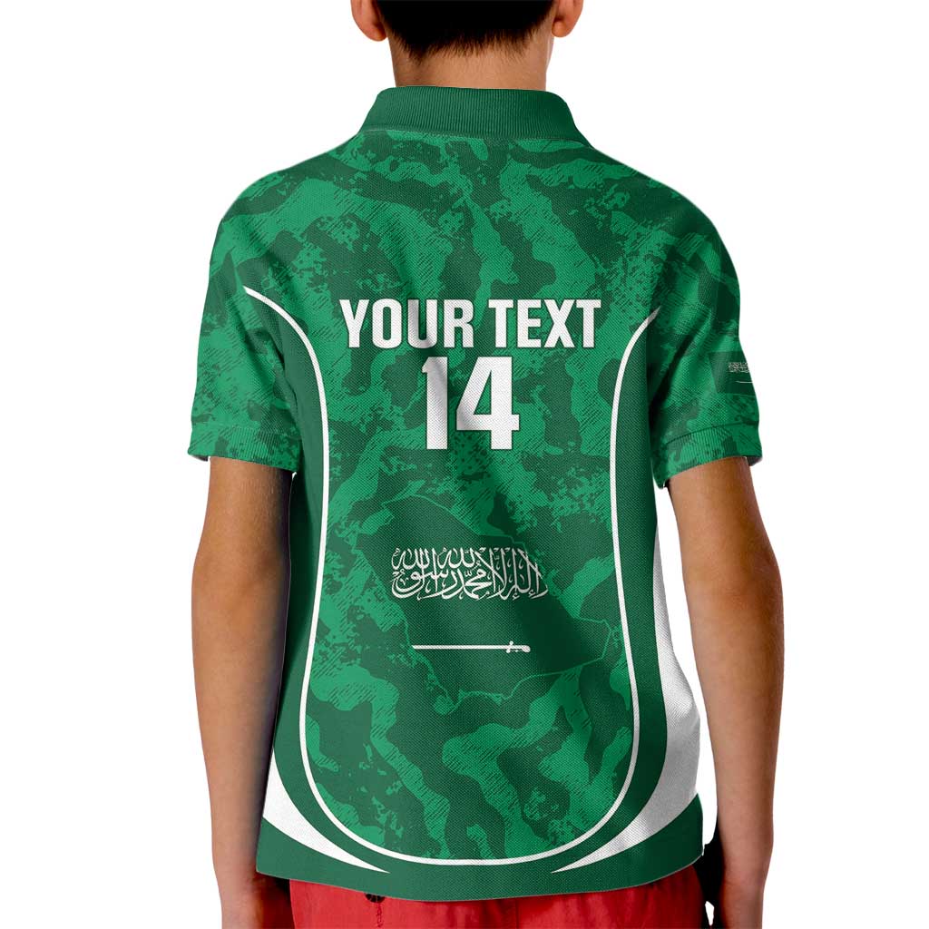 Custom Saudi Arabia Football Kid Polo Shirt 2026 Come On Arabian Falcons - Wonder Print Shop