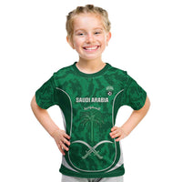 Custom Saudi Arabia Football Kid T Shirt 2026 Come On Arabian Falcons - Wonder Print Shop