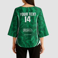 Custom Saudi Arabia Football Kimono Sleeve Blouse 2026 Come On Arabian Falcons - Wonder Print Shop