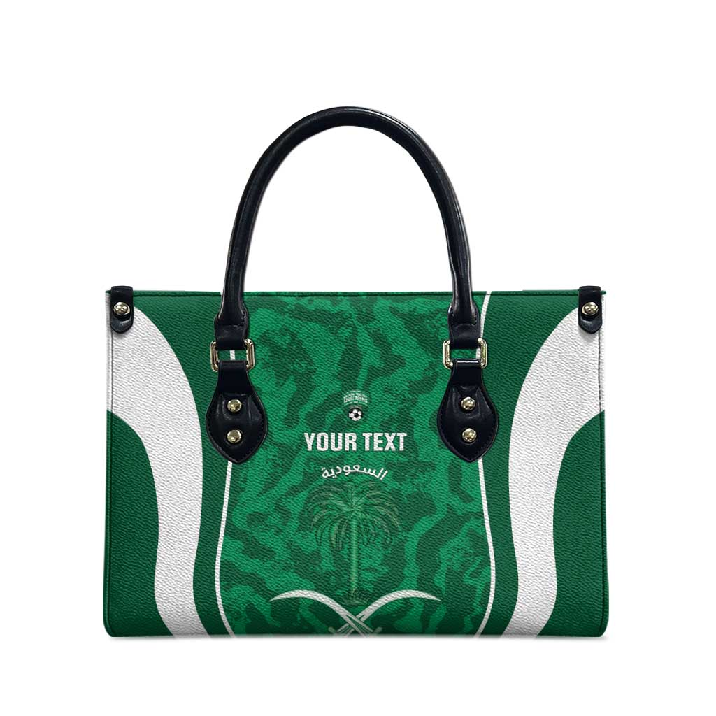 Custom Saudi Arabia Football Leather Bag 2026 Come On Arabian Falcons - Wonder Print Shop