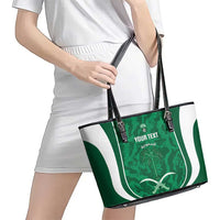 Custom Saudi Arabia Football Leather Tote Bag 2026 Come On Arabian Falcons - Wonder Print Shop