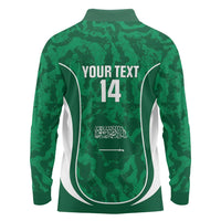 Custom Saudi Arabia Football Long Sleeve Polo Shirt 2026 Come On Arabian Falcons - Wonder Print Shop