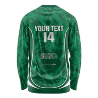 Custom Saudi Arabia Football Long Sleeve Shirt 2026 Come On Arabian Falcons - Wonder Print Shop