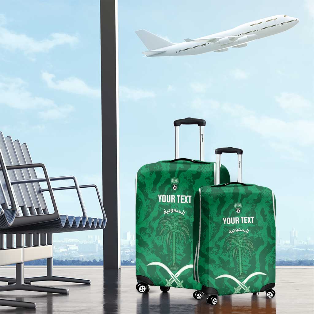 Custom Saudi Arabia Football Luggage Cover 2026 Come On Arabian Falcons - Wonder Print Shop