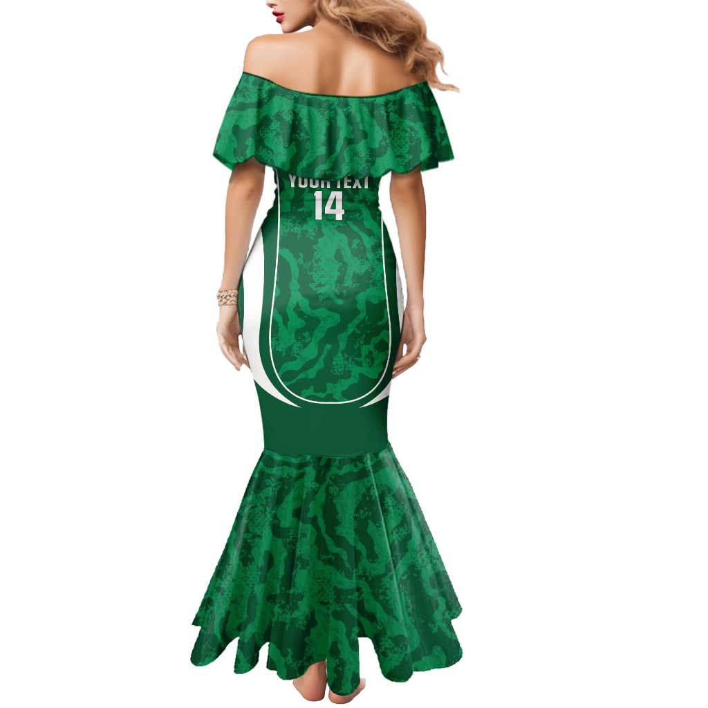Custom Saudi Arabia Football Mermaid Dress 2026 Come On Arabian Falcons - Wonder Print Shop
