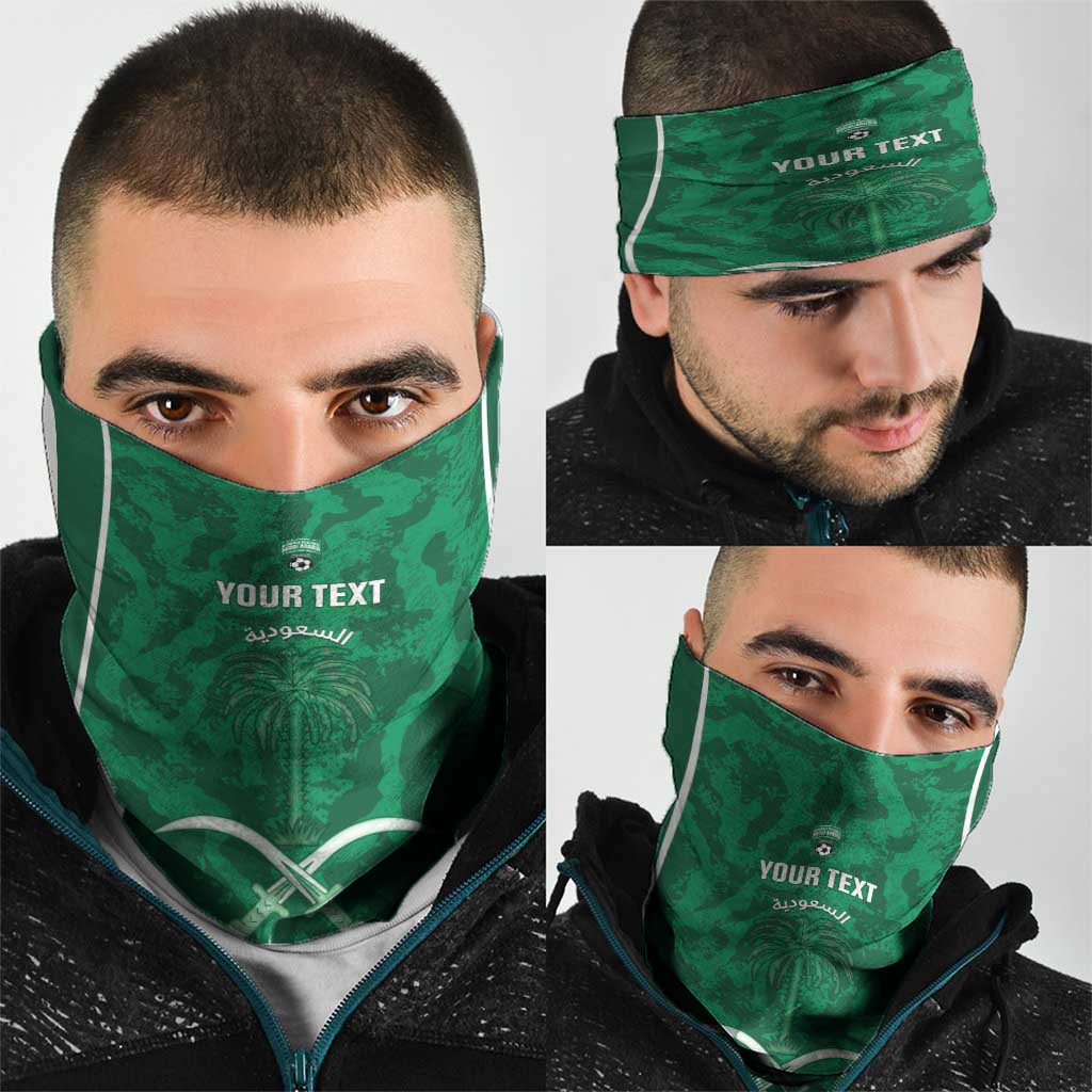 Custom Saudi Arabia Football Neck Gaiter 2026 Come On Arabian Falcons - Wonder Print Shop