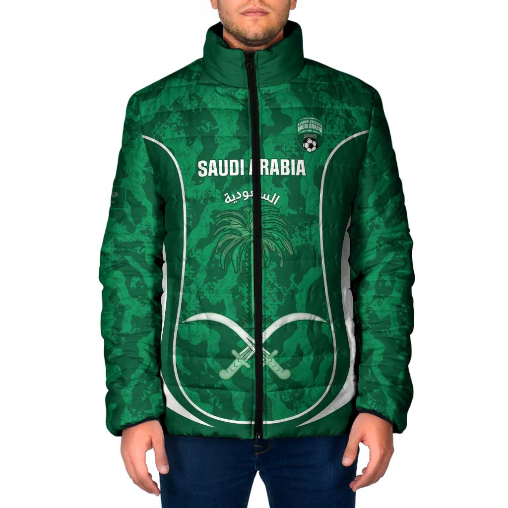 Custom Saudi Arabia Football Padded Jacket 2026 Come On Arabian Falcons - Wonder Print Shop